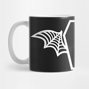 Batwing Coffin - White on Black Mug